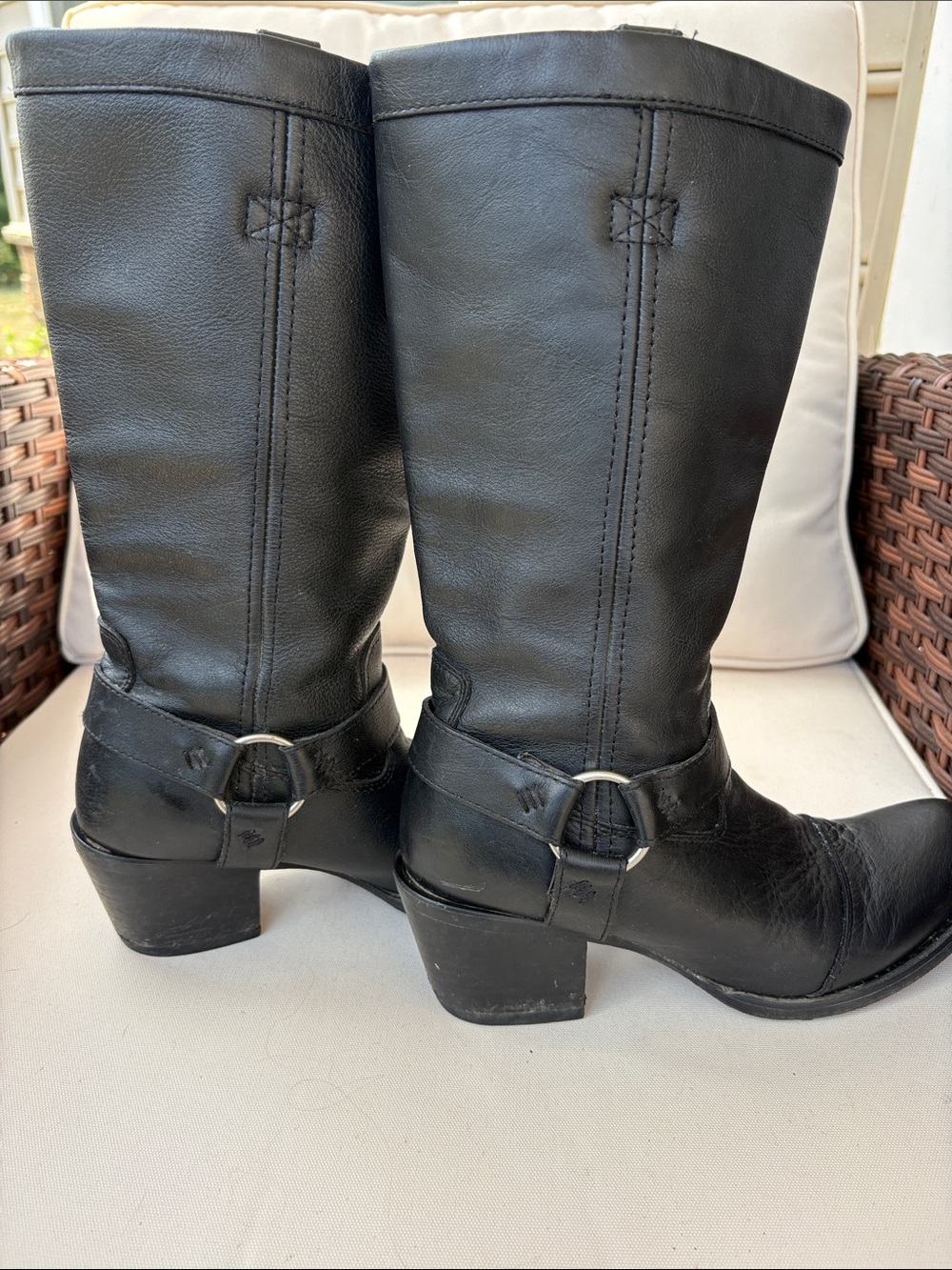 Durango Black Mid-Calf Leather Heeled Boots